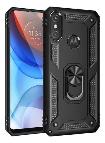 Funda Para Moto G8 Play/ G8 Plus Con Anillo Magnetico Negro