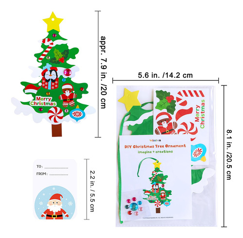 Juegos De Adornos De Navidad Para Manualidades Infantiles Claro, Verde, Rojo, Amarillo Nombre Del Diseño