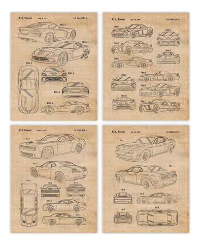 Dodge Demon, Viper, Challenger Hellcat Patent Print.