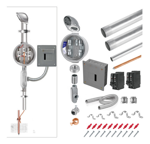 Kit Acometida Mufa Cfe De 3m 220v Centro De Carga 4 