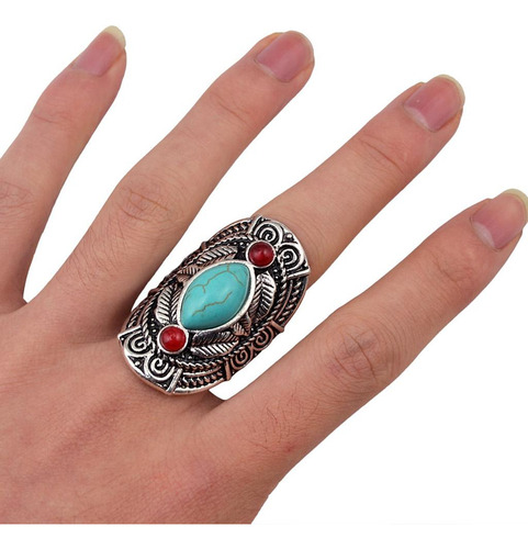 Con Turquesa Color Plata Antigua Vintage