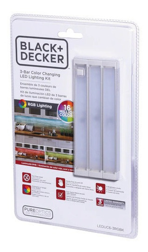 3 Barras De Luces Led De Colores Black+decker