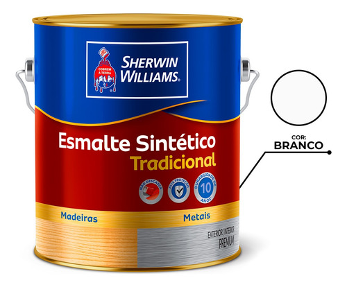 Esmalte Sintético Tradicional Sherwin 3,6l Branco Acetinado