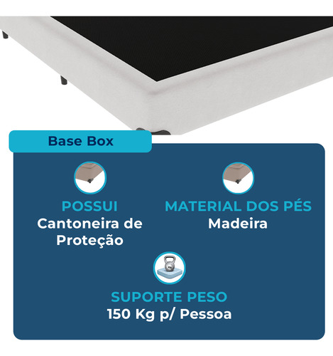 Cama Box Viúvo Branco + Colchão Airtech D45 D45 Ortobom