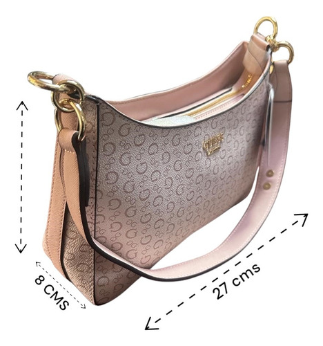 Bolsa Tipo Bandolera Guess Sg892612 Rosa Claro Original Rosa Claro Estampado Oro Rosa Claro