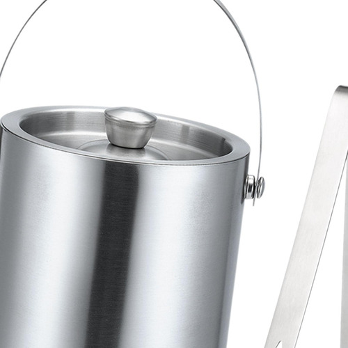 Cubo De Hielo De Acero Inoxidable Con Tapa Y Pinzas Con 2l