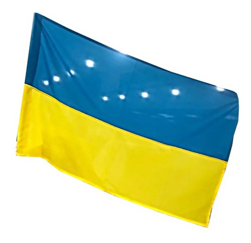Bandera Ucrania 1.40mt Seda Exterior Grande Sin Escudo