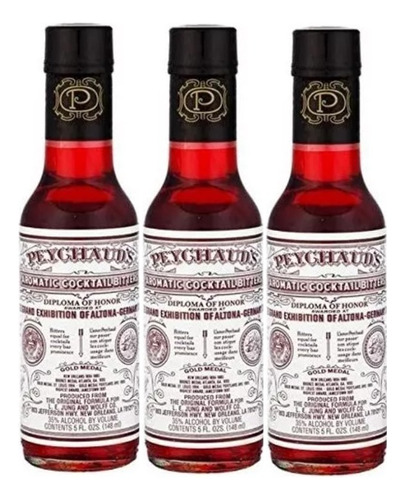 Peychaud Bitters Salsa De Amargos Aromatico 3 Pack C/u 148ml