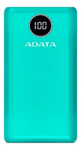 Power Bank Portátil Adata 20000mah P20000q Carga Rapida Usbc Color Verde