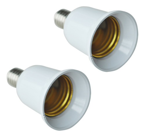 2 Adaptadores De Bombilla Led Cfl Con Base Extendida E14 A E