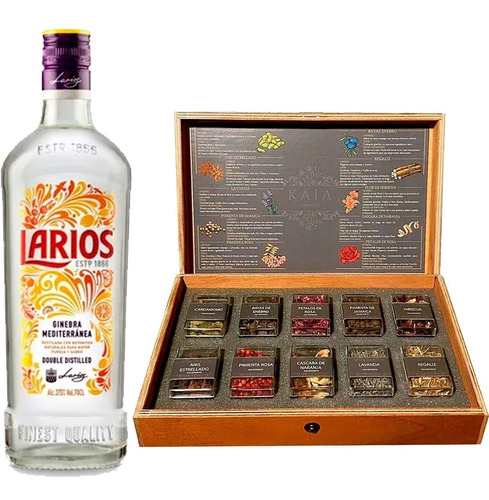 Gin Larios London Dry + Estuche Mixologia Botanica Gin Kaia