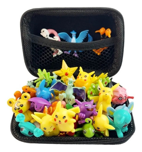 Pokemon Set De 24 Figuras + Estuche Negro De Regalo