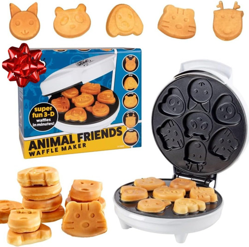 Animal Mini Waffle Maker - Haga 7 Panqueques Divertidos, De 