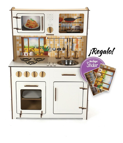 Cocinita De Juguete Cocina De Madera Infantil Juego Chicos