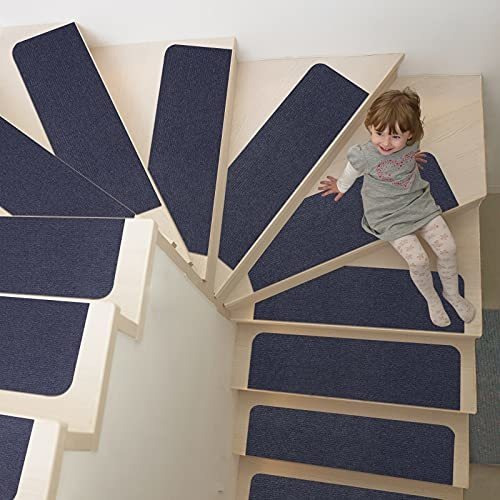 Alfombras Antidesliz Para Escaleras 15u 20x76cm Azul