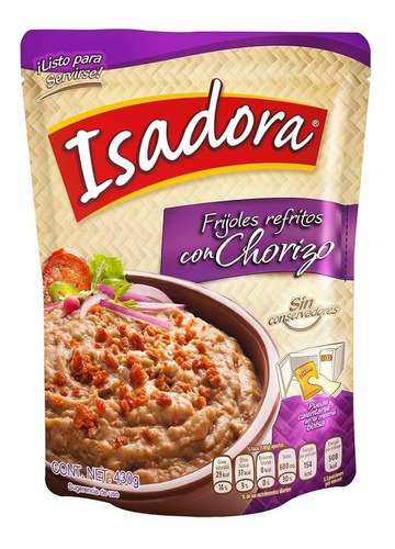 Frijoles Isadora Refritos Con Chorizo En Bolsa 430 Gr