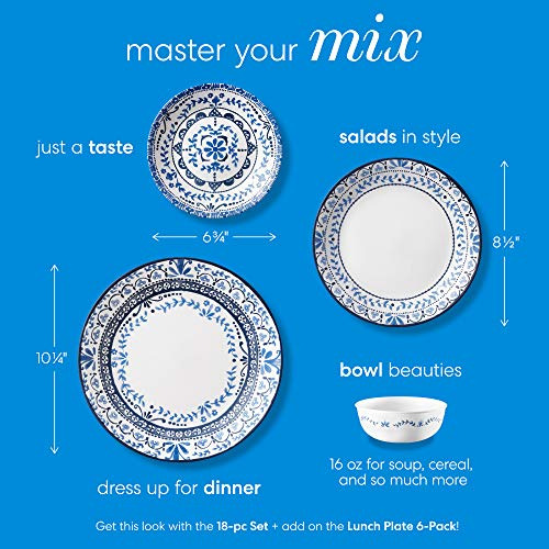 Corelle Vitrelle Juego De Vajilla De 18 Piezas Para 6 Pers