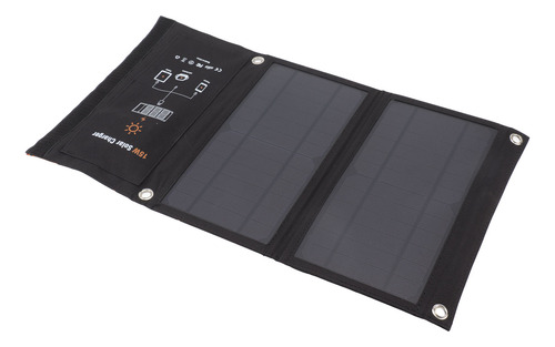 Cargador De Panel Solar Monocristalino De 15 W, Doble Usb, P