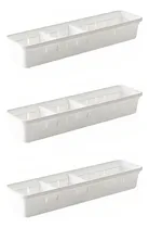 Comprar Set X 3 Organizador De Cajon Plastico Con Divisores Plasutil