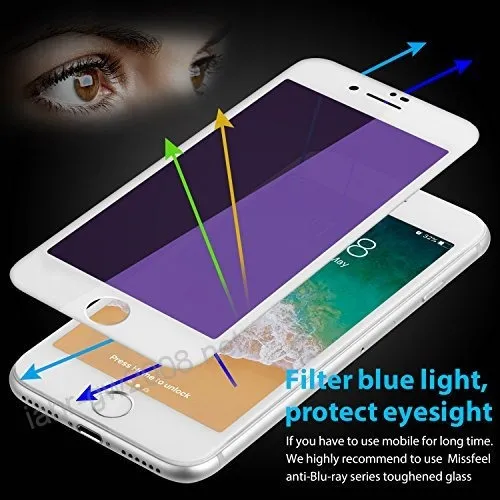 Vidrio Templado iPhone 8/7 /anti-reflejo Luz Pantalla/11d