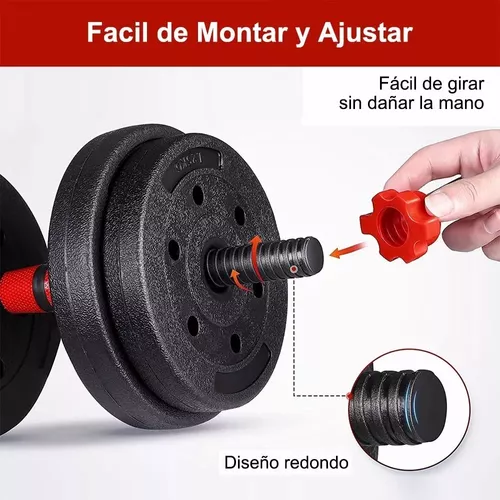 ALLINLIFE Mancuernas Ajustables 20kg,Pesas y Mancuernas,Pesos Poligonales y  Barra Recta,Agarre Antideslizante Mancuernas, Pesas y Mancuernas  Multifunción para Fitness Gimnasio en Casa : : Deportes y aire  libre