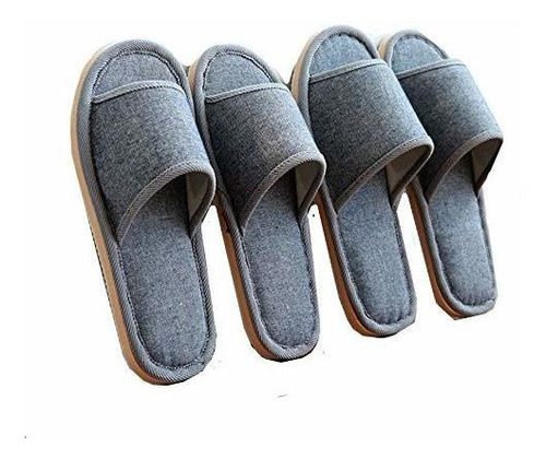 Pantuflas Para Spa - 6 Pair Of Open Toe Breathable Slippers,