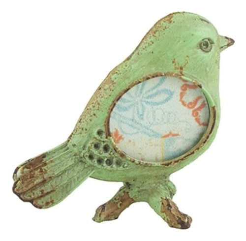 Marco De Foto Mini   Bird Ovalado Metal Verde 2.5« H X...