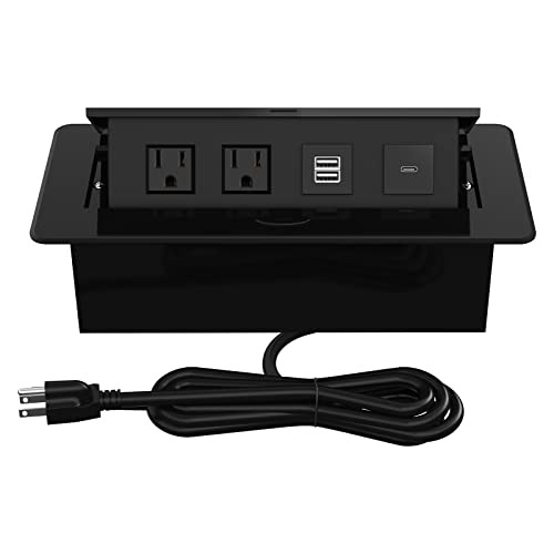 Pop Up Power Strip Con Puertos Usb C De 20w, Caja De Tm1zm