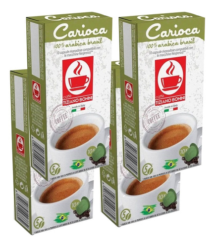 Cafe 10 Capsulas Carioca Nespresso Compatible Bonini 4 X 10