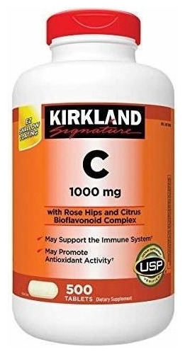 Kirkland Signature Vitamina C, 1000 Mg, 500 Tabletas 