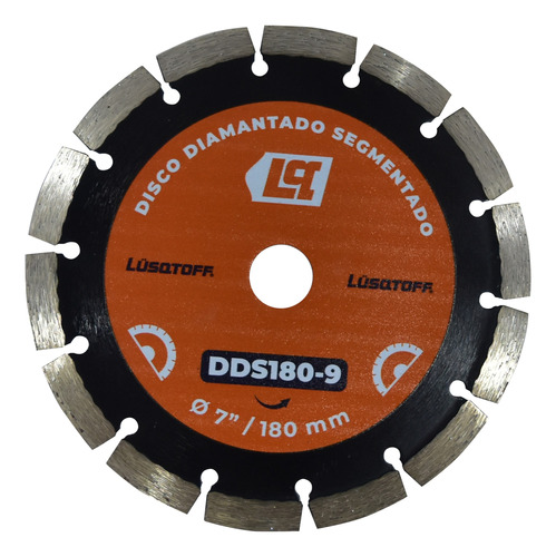 Disco Diamantado Segmentado 180mm 7 Concreto Lusqtoff Corte