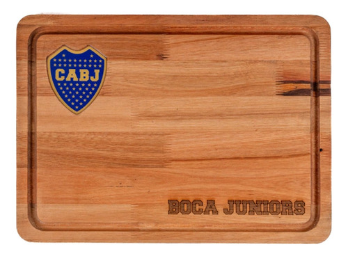 Tabla Asado Madera Eucalipto 47x34 Boca Juniors Oficial