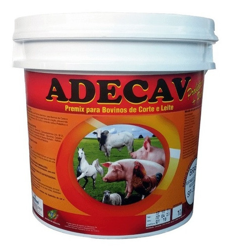 Adecav Probiótico 10 Kg - Premix Ade Pó Com B12 Agrocave!!!