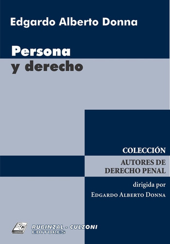 Libro Persona Y Derecho - Donna, Edgardo Alberto Jurídico