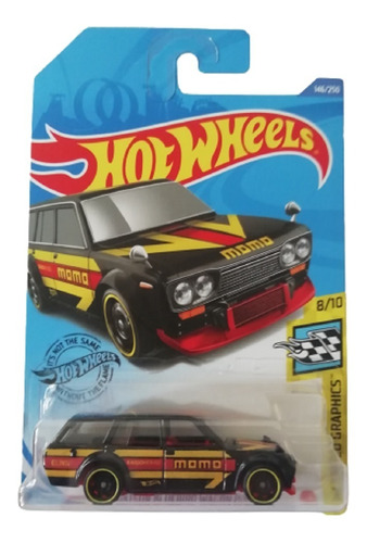 Hot Wheels Datsun Bluebird Wagon (510) Negro 146/250 8/10