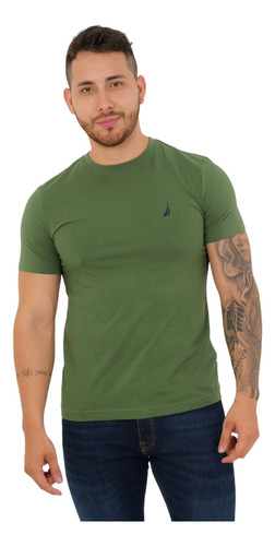Camiseta Nautica Verde Hombre 27000v 3fj