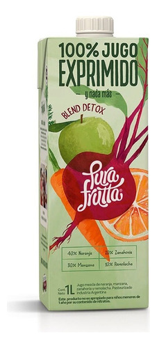 Blend Detox Pura Frutta Naranja, Manzana, Zan, Remo 1 Litro