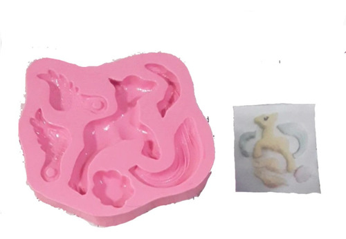 Molde Fondant Silicona Pony Con Alas Grande