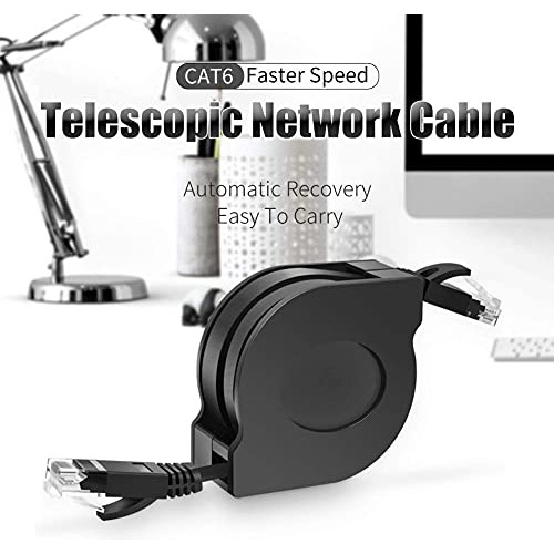 Cable Ethernet Cncob Cat6 Retráctil Rj45 8p8c Plano Gigabit