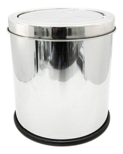 Lixeira De Inox Cesto De Lixo Basculante Escritório 5 Litros Cor Inox