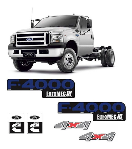 Kit Completo Adesivos Ford F-4000 Euromec + 4x4 + Cummins