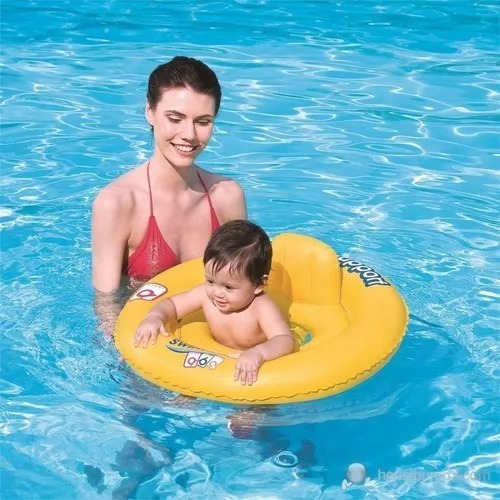 Imagen 5 de 9 de Flotador Salvavidas Inflable Doble Aro P/ Pileta Bebe 32027