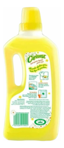 Detergente Líquido Biodegradable Para Ropa Carisma 1 Litro