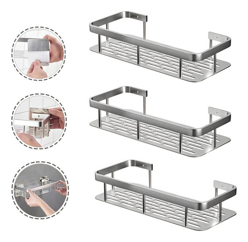 Estante De Almacenamiento De Baño Montado En La Pared De 3 P