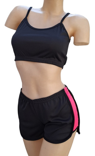 Imagen 1 de 3 de Conjunto Deportivo Mujer Short Y Top Fitness