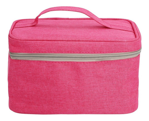Cosmetiquera En Forma Rectangular. Color Rosa Chicle