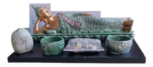 Estatua Buda Posición Meditativa Acostado Y Con Los 4 Ele