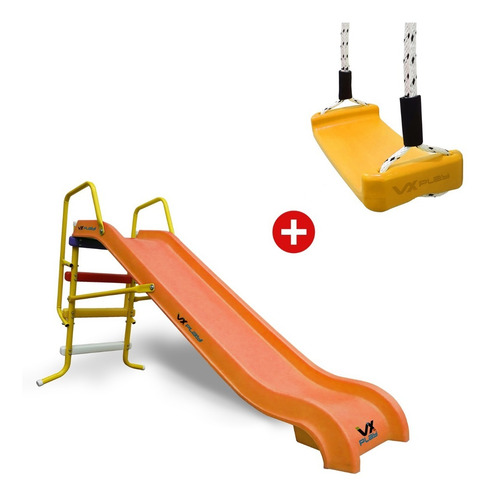 Combo Tobogan 3 Escalones + Hamaca Tabla Columpio Vxplay