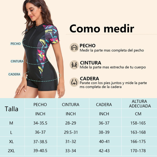 Traje De Baño Deportivo Mujer Manga Larga Estampado Verano