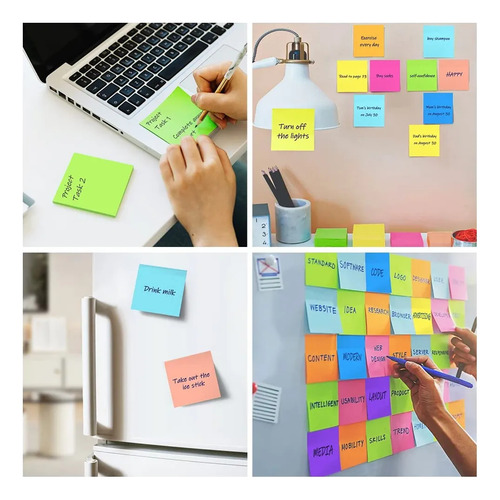 12 Notas Adhesivas Colores Pastel Recados Oficina Post It